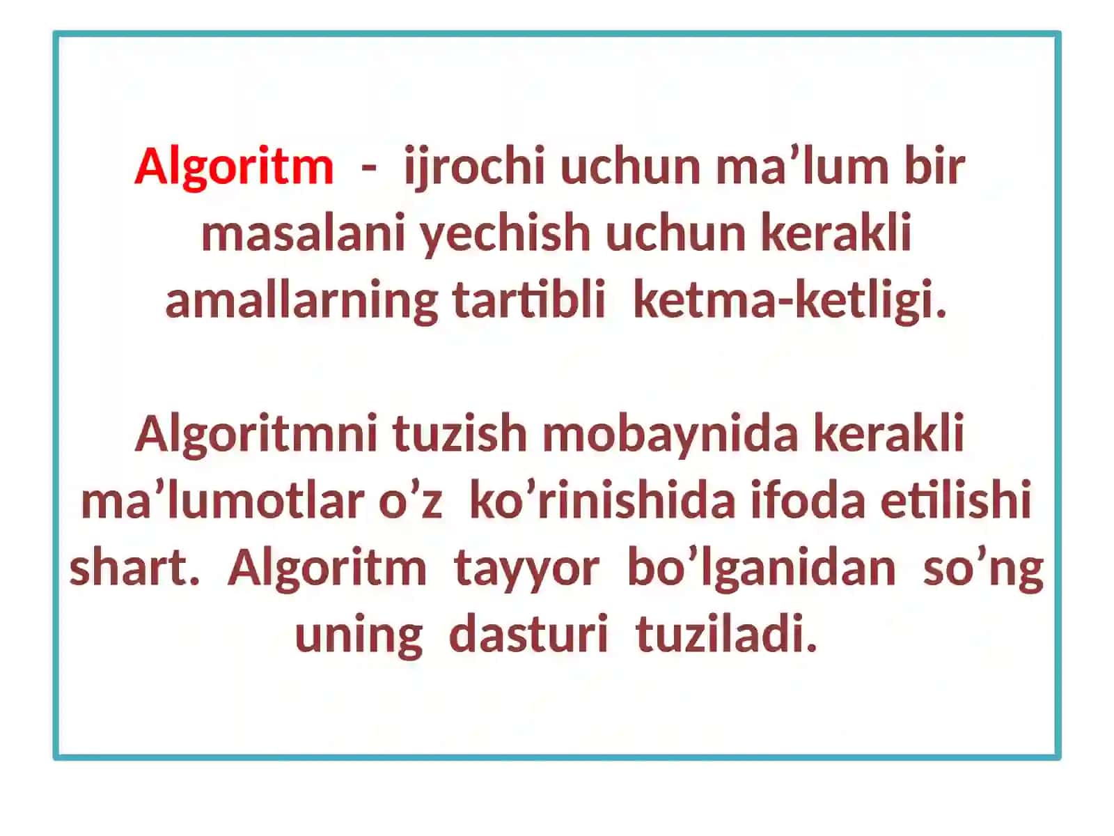 Algoritmlar to'g'risida darslik 4
