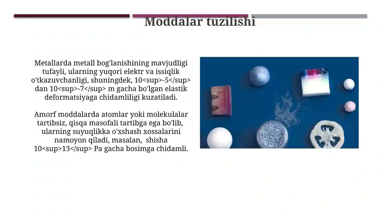 Materiallarning tuzilishi va xossalari 4