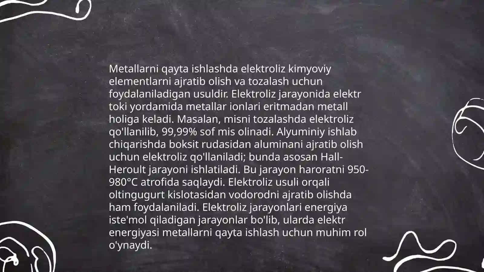 Sanoatda elektroliz jarayonini qoʻllash 4
