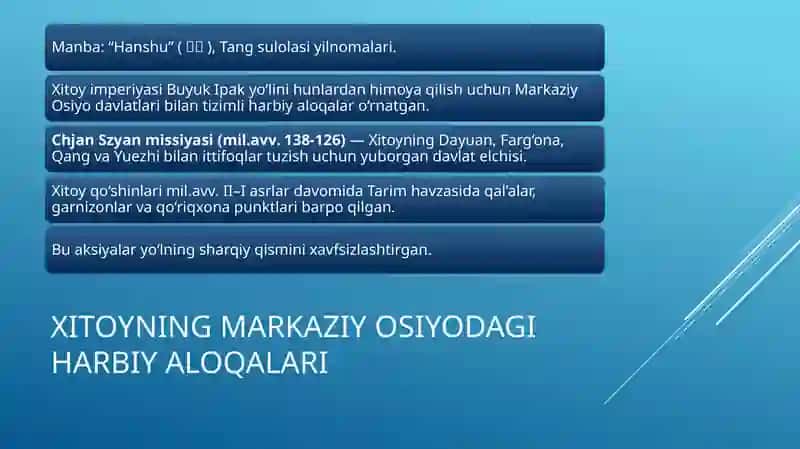 BUYUK IPAK YO‘LI ORQALI HARBIY–STRATEGIK ALOQALAR 4