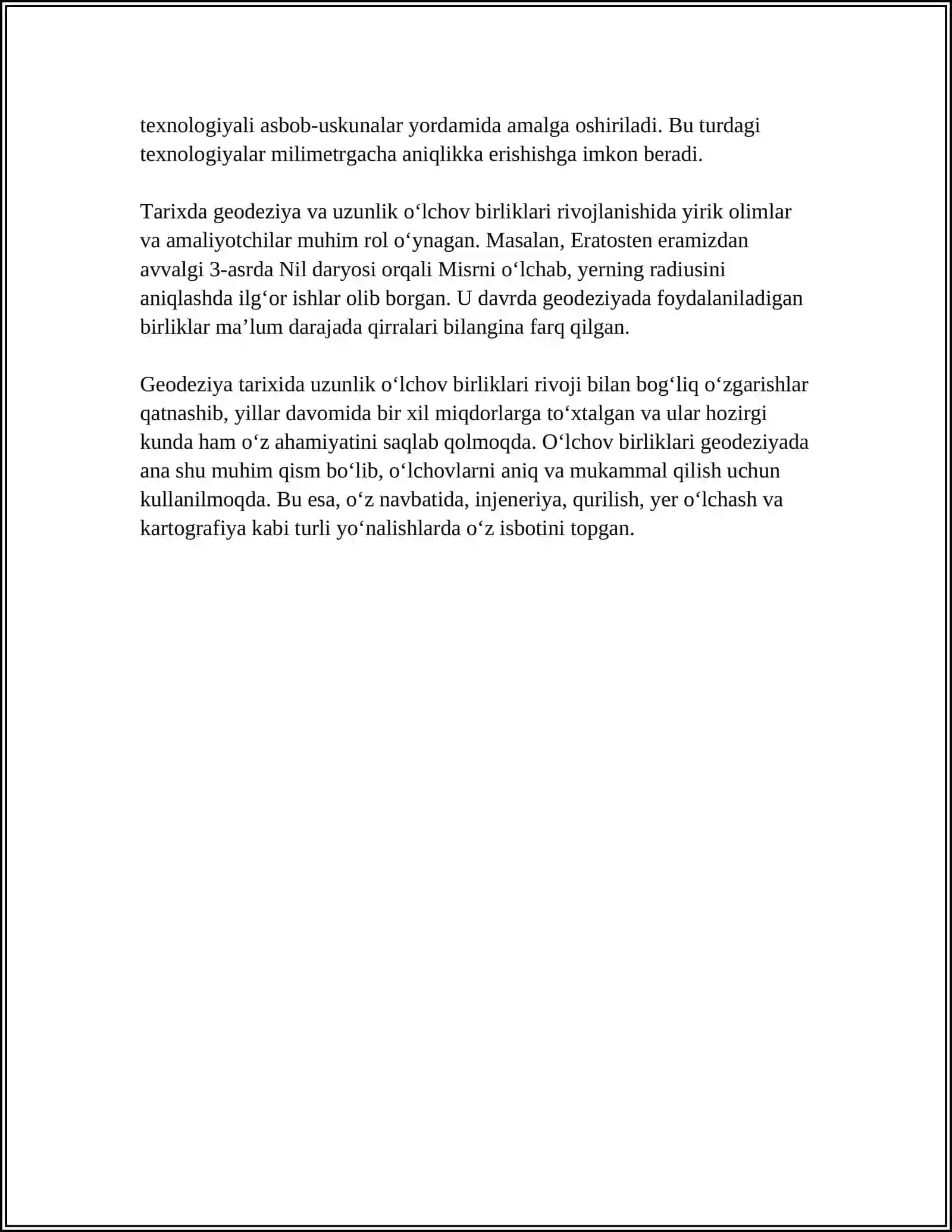 GEODEZIYADA ISHLATILADIGAN O’LCHOV BIRLIKLARI 4
