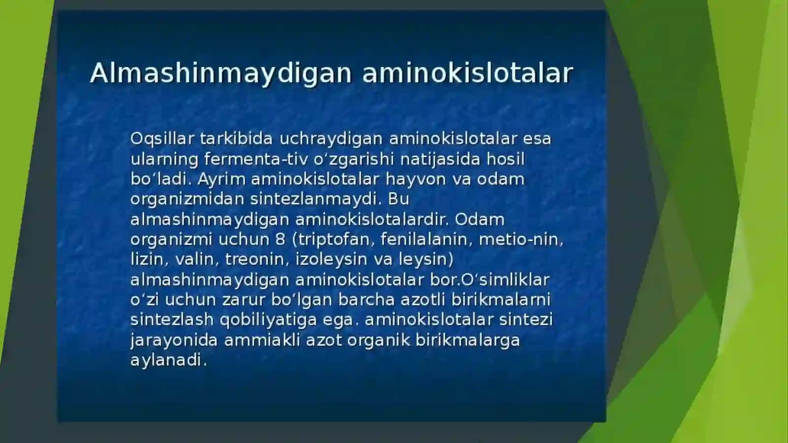 Aminokislota va oqsillar 4