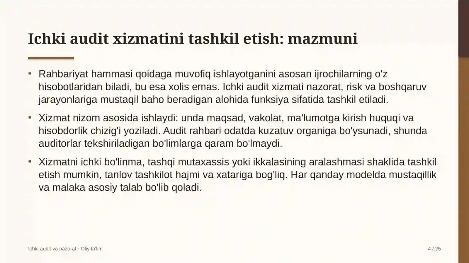 malaka oshirish markazlarida ichki audit xizmatini tashkil etish 3561 4