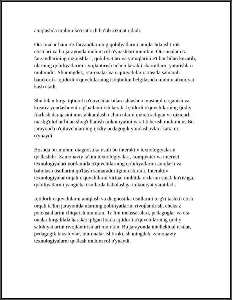 IQTIDORLI O'QUVCHILARNI ANIQLASH VA DIAGNOSTIKA USULLARI 4