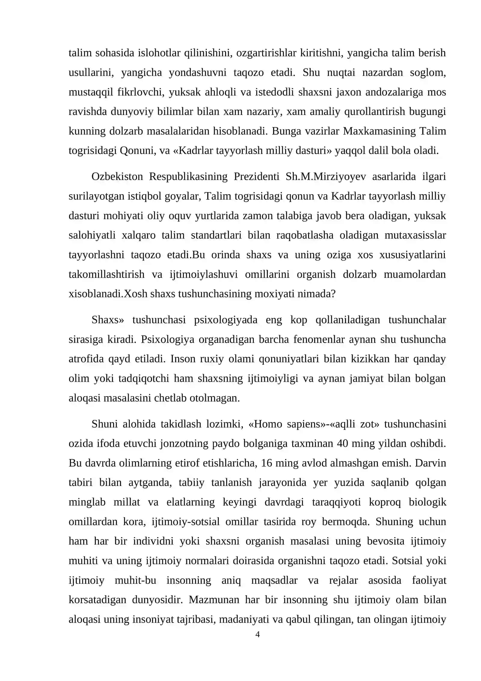 "SHAXSNING IJTIMOIYLASHUVIDA TARBIYANING O‘RNI" 4