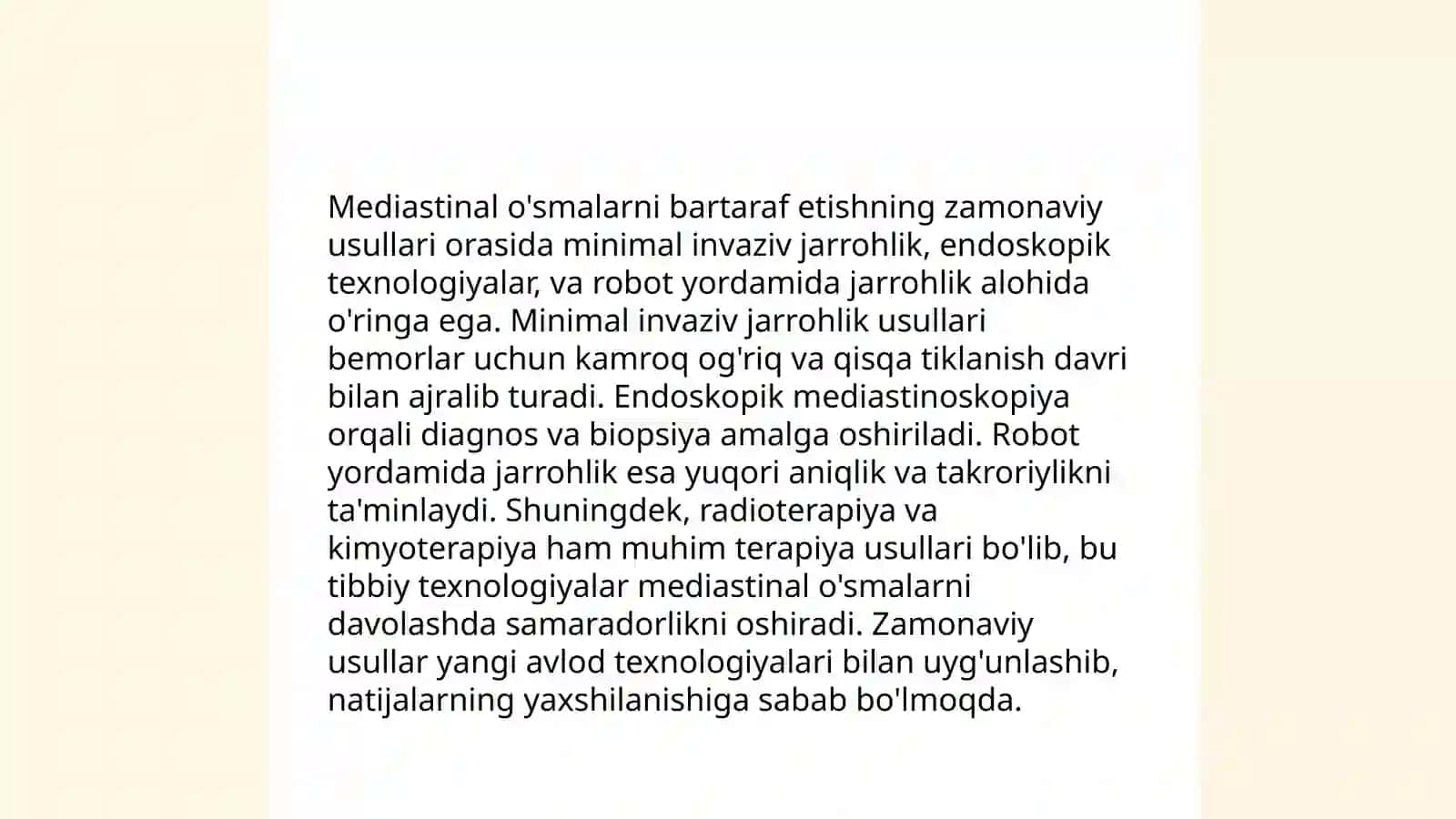 Mediastinitlar jarrohligining zamonaviy usullari 4