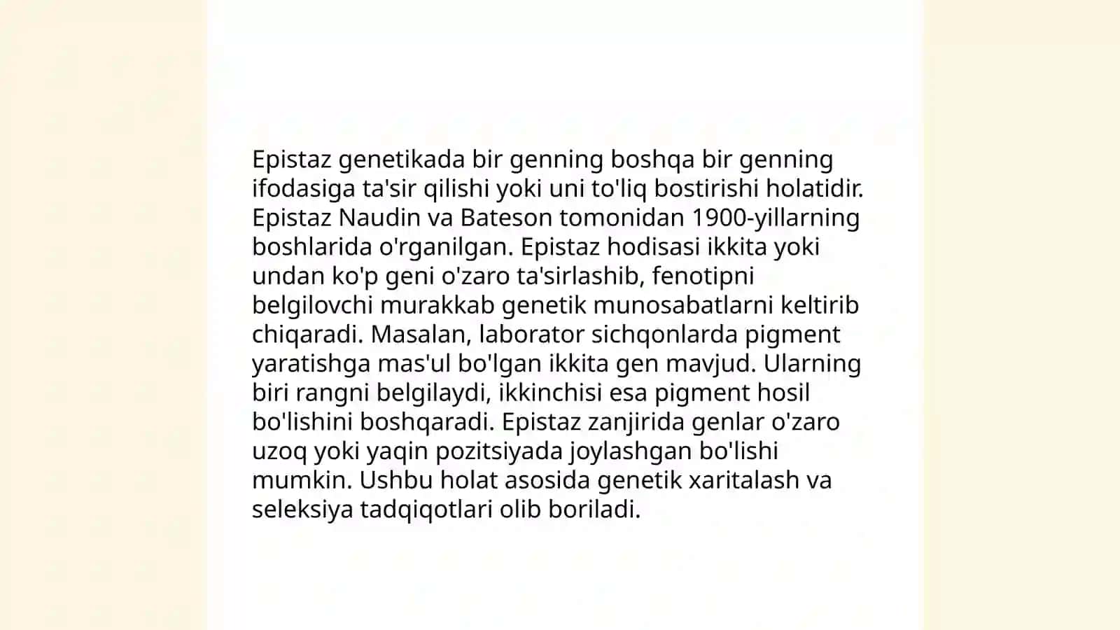 Genlarning epistaz ta'siri 4