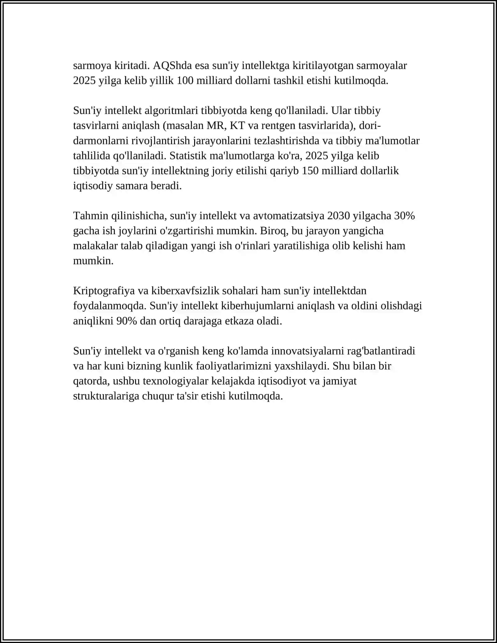 SUN'IY INTELLEKT VA O'RGANISH 4