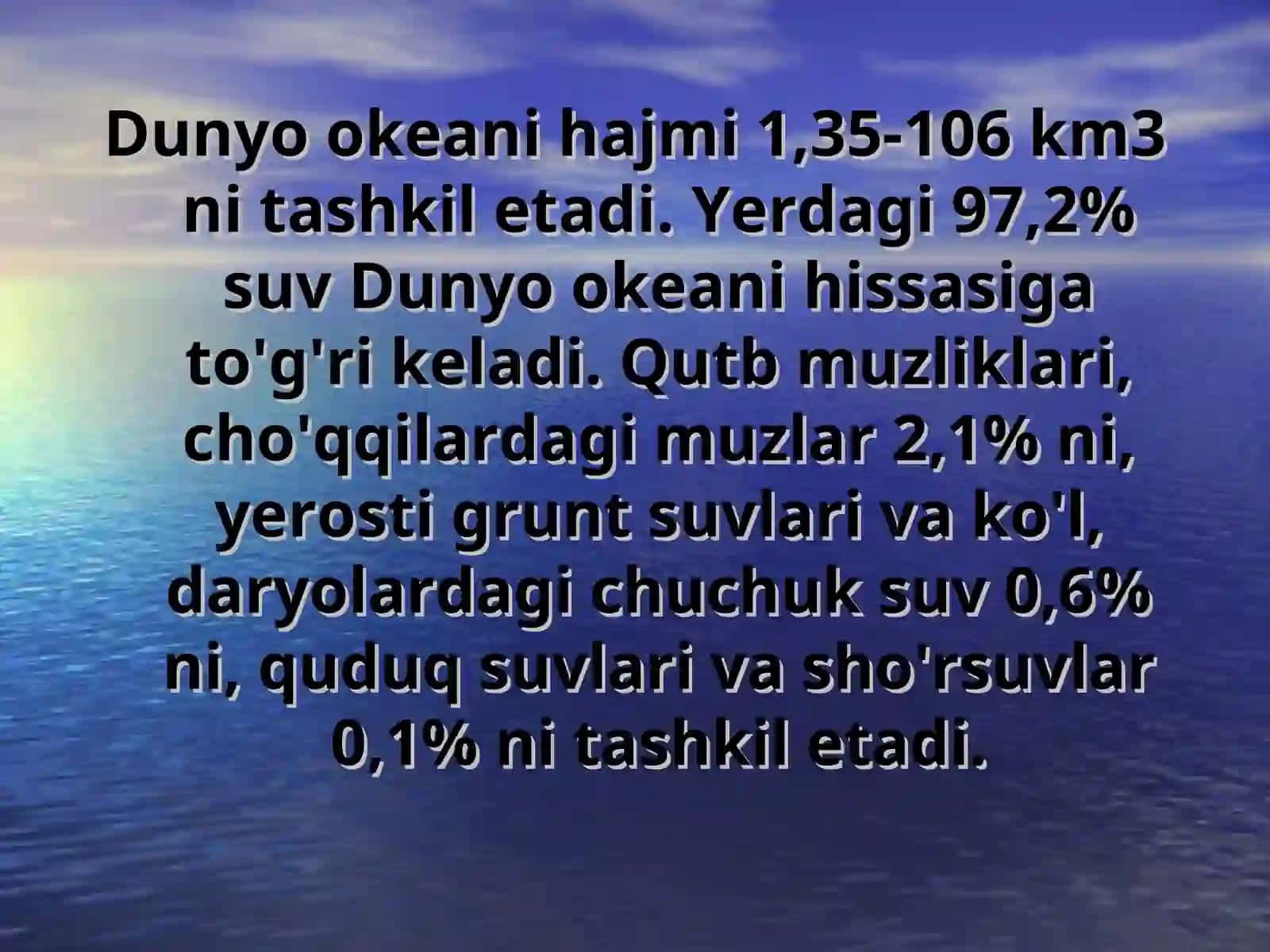 SUVNING TABIATDA TARQALISHI 4