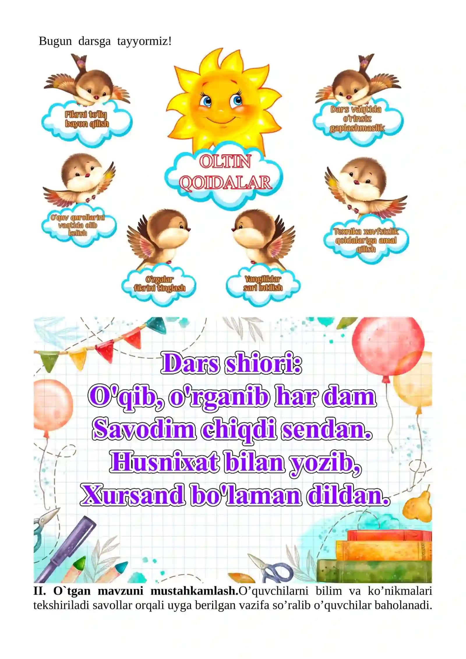 So‘zning ma’nolarini o‘rganamiz mavzusida 2-sinf Ona tili fanidan dars ishlanmasi 4