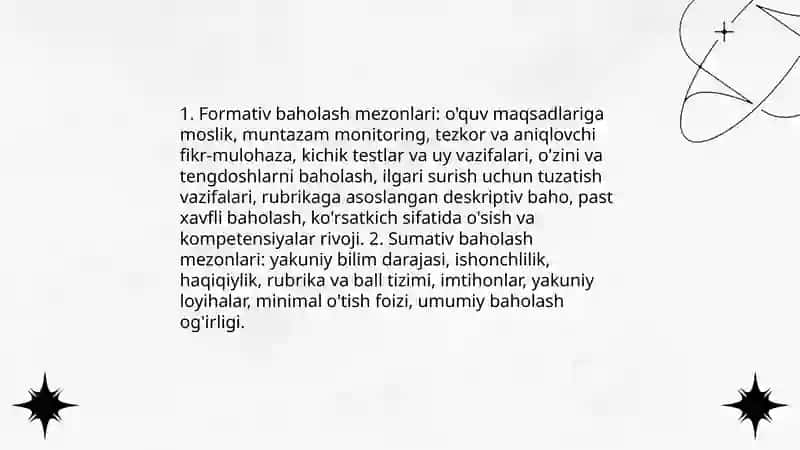 Baholash turlari va mezonlari 4
