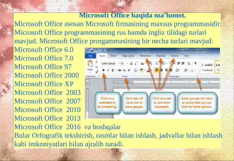 MSWordda yangi simvolni o‘rnatish. Havola va kolontitullar 4
