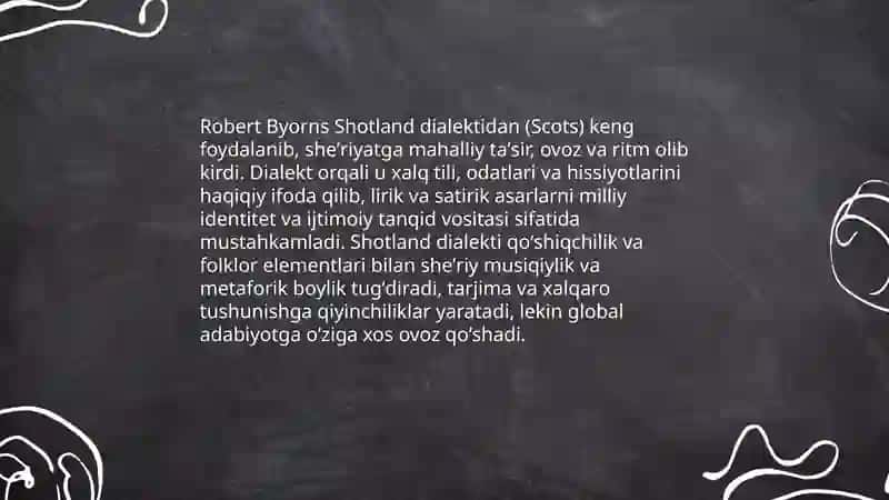 Ingliz va shotland sheʼriyati. Robert Byorns ijodi 4
