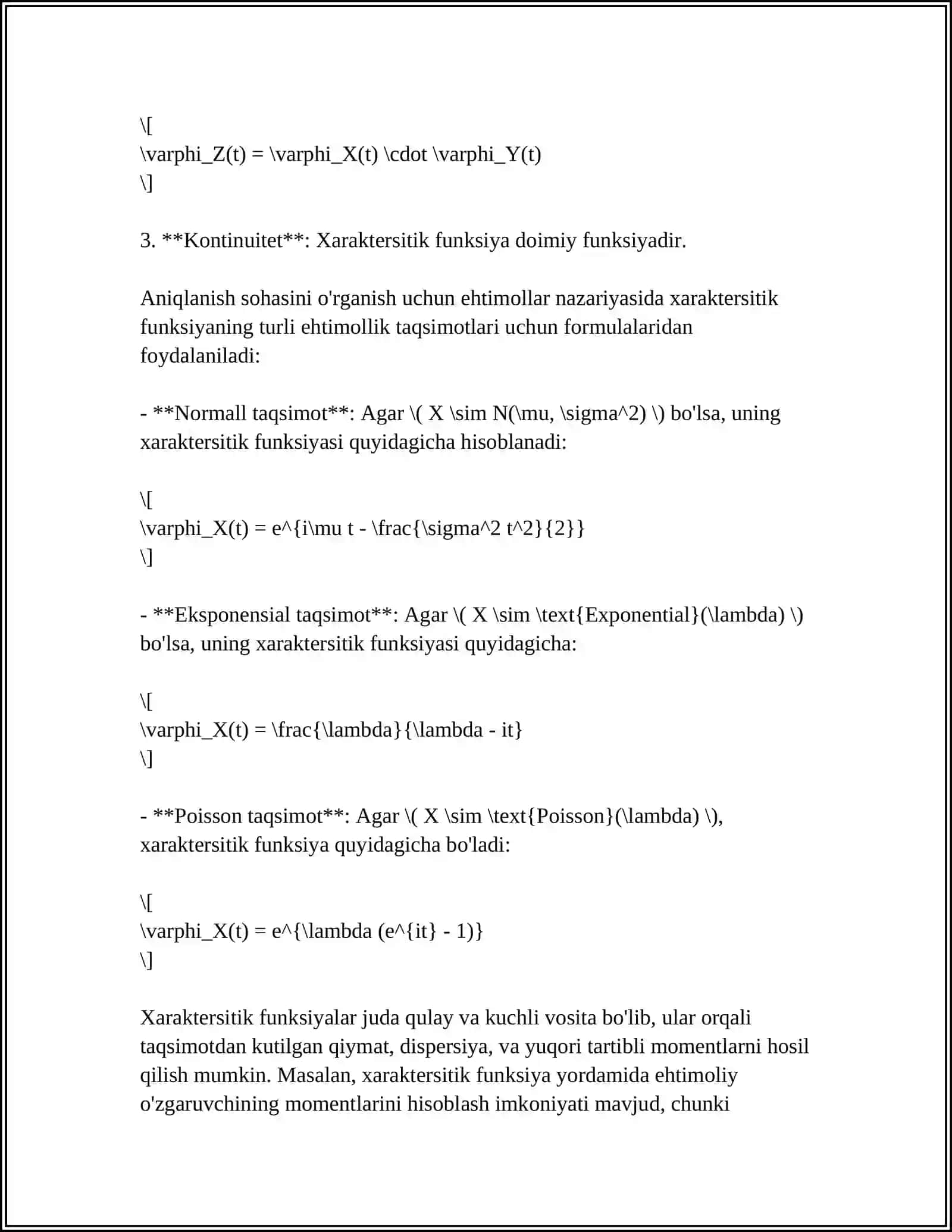 XARAKTIRESTIK FUNKSIYA VA XOSSALARI 4