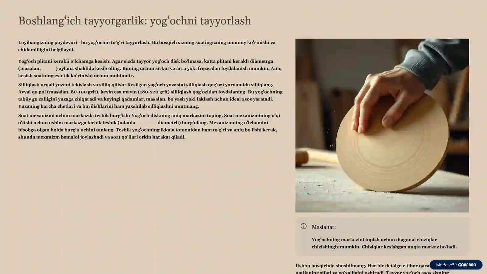 Yog‘ochdan Dekorativ Soat Yasash 4