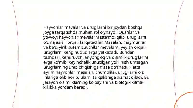 Uruqlarni tarqatishda shamolning roli 4