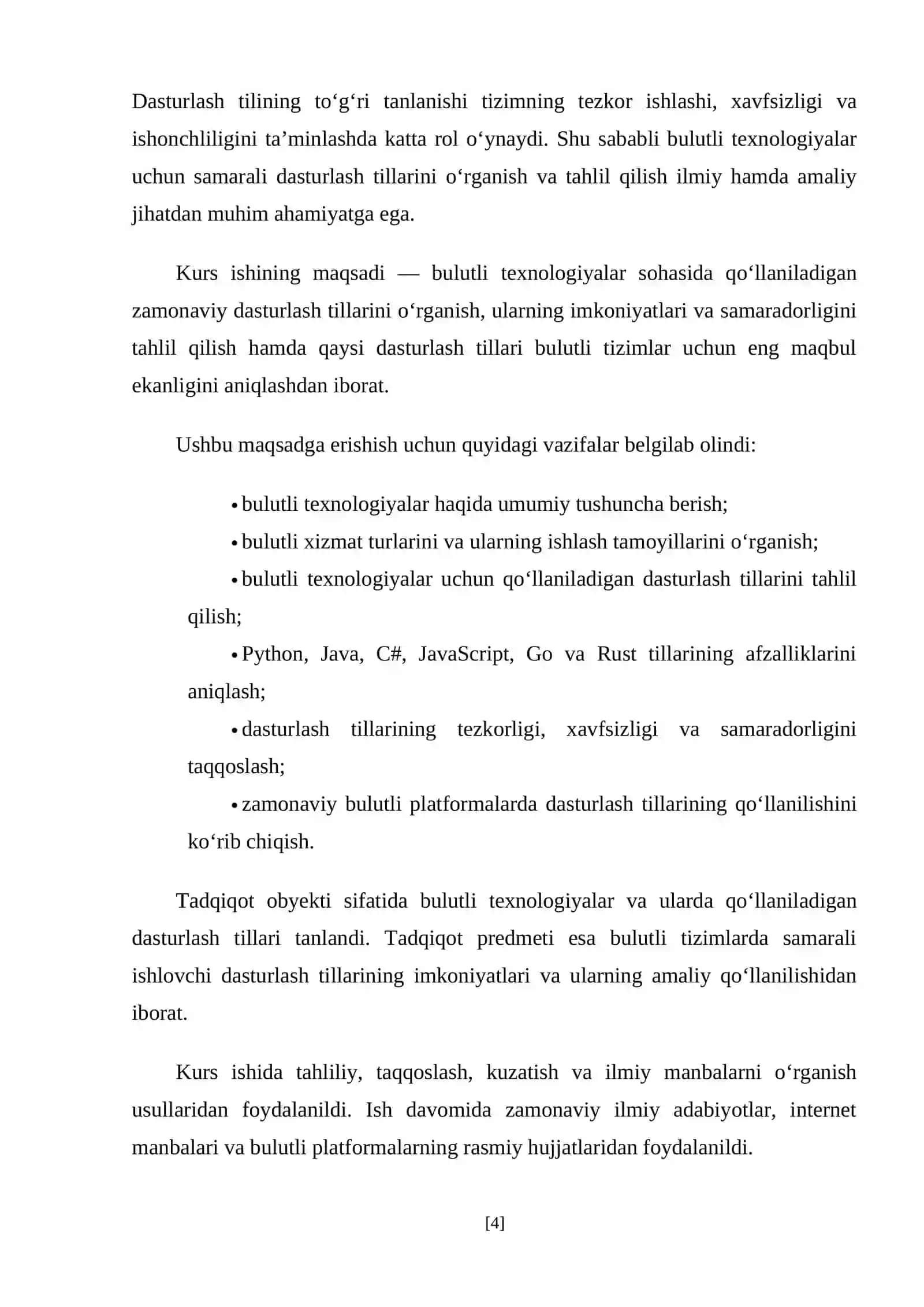 Bulutli texnalogiyalar uchun samarali dasturlash tillari 4