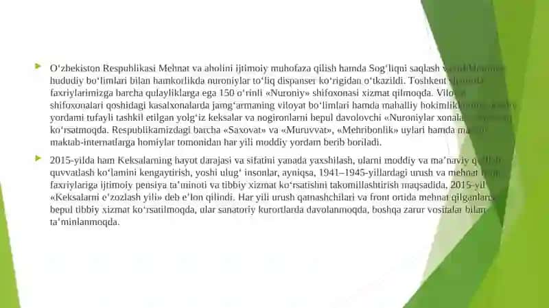 Oʻzbekiston Respublikasi Ijtimoiy Sohadagi Islohotlar 4