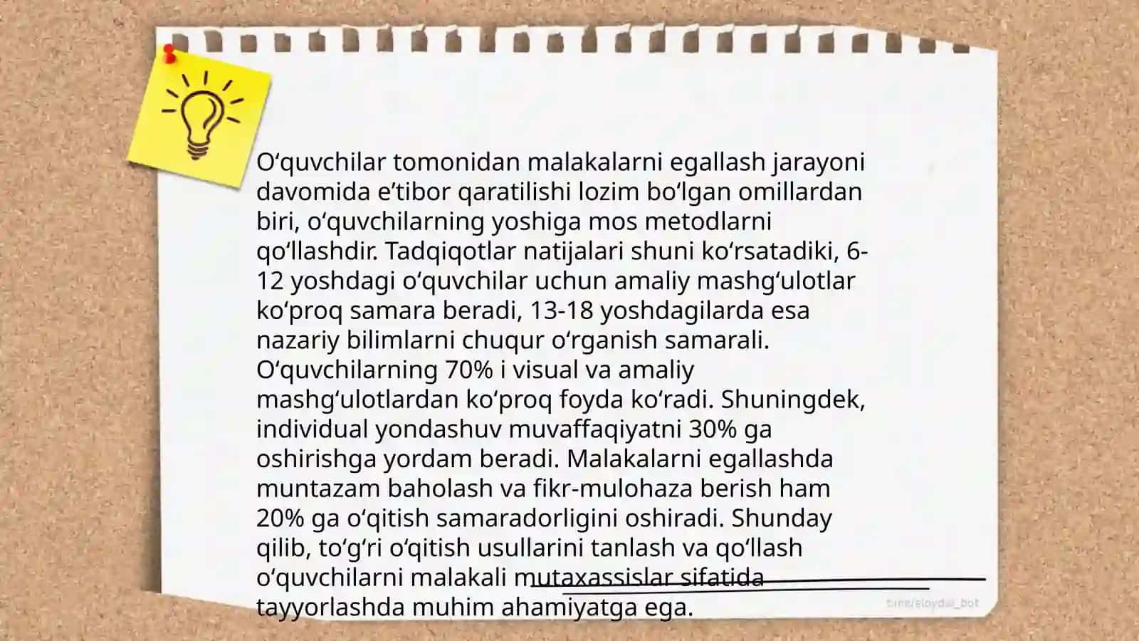 Faoliyatning oʻzlashtirilishi va malakalarni egallash 4