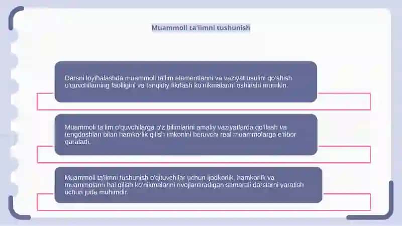 Muammoli ta'lim elementlari va keys usullari 4