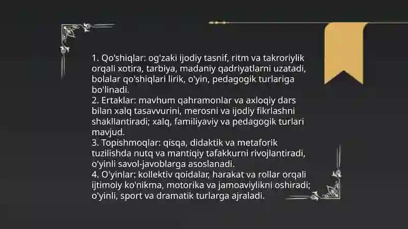 Bolalar folklori va janrlari taraqqiyoti va xususiyatlari 4