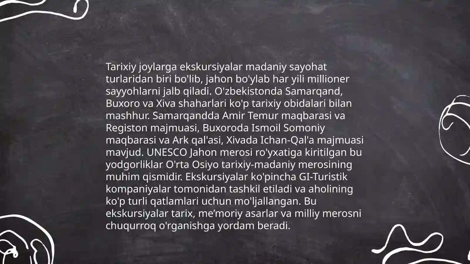 Turizm sohasida ekskursiya xizmatlari 4