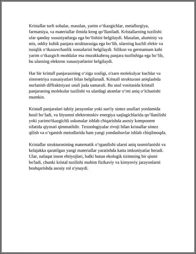 KRISTALLAR HAQIDA 4