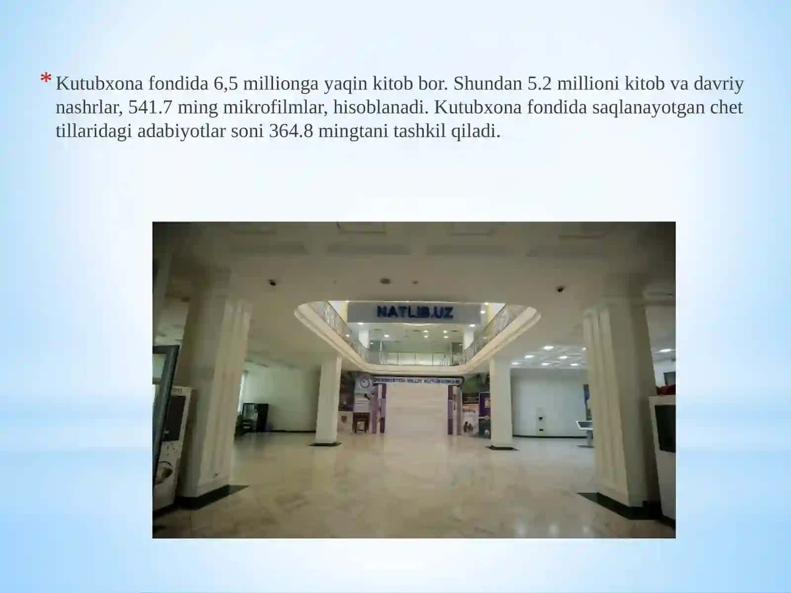 O'zbekiston Milliy kutubxonasi 4