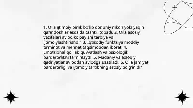 Oila jamiatning asosiy bogini 4