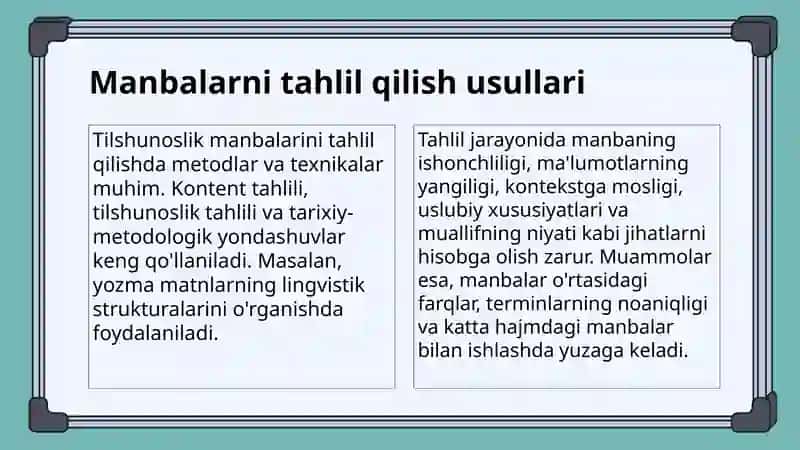 Tilshunoslikning boyish manbalarini o'rganish 4