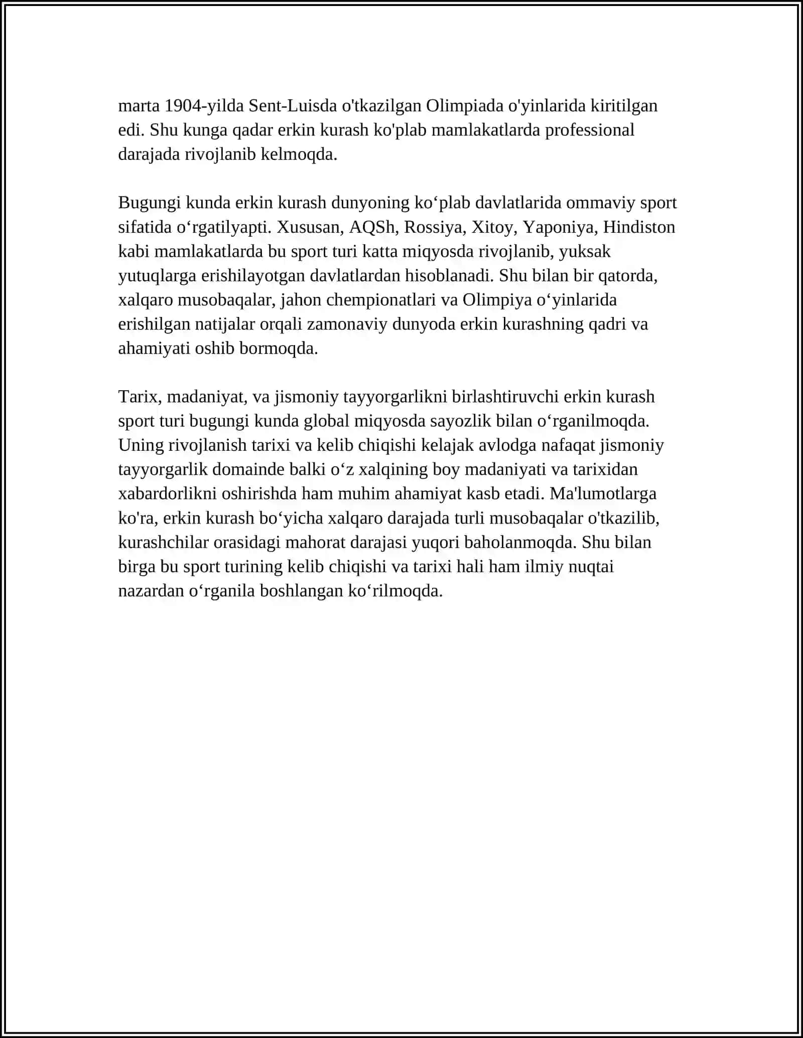 Erkin Kurashning Rivojlanish Tarixi 4