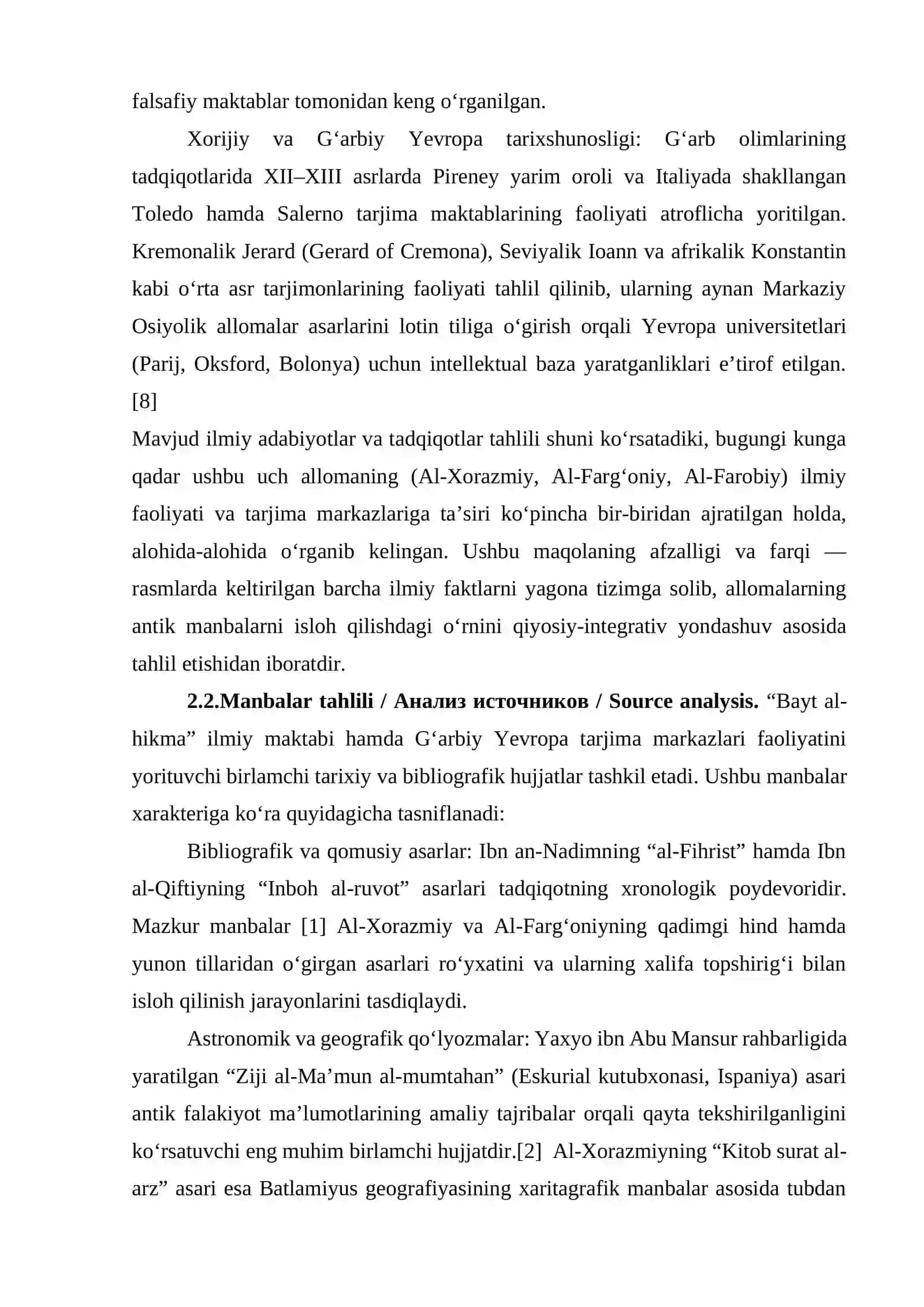 "Bayt al-hikma"da faoliyat yuritgan Markaziy Osiyolik allomalar 4