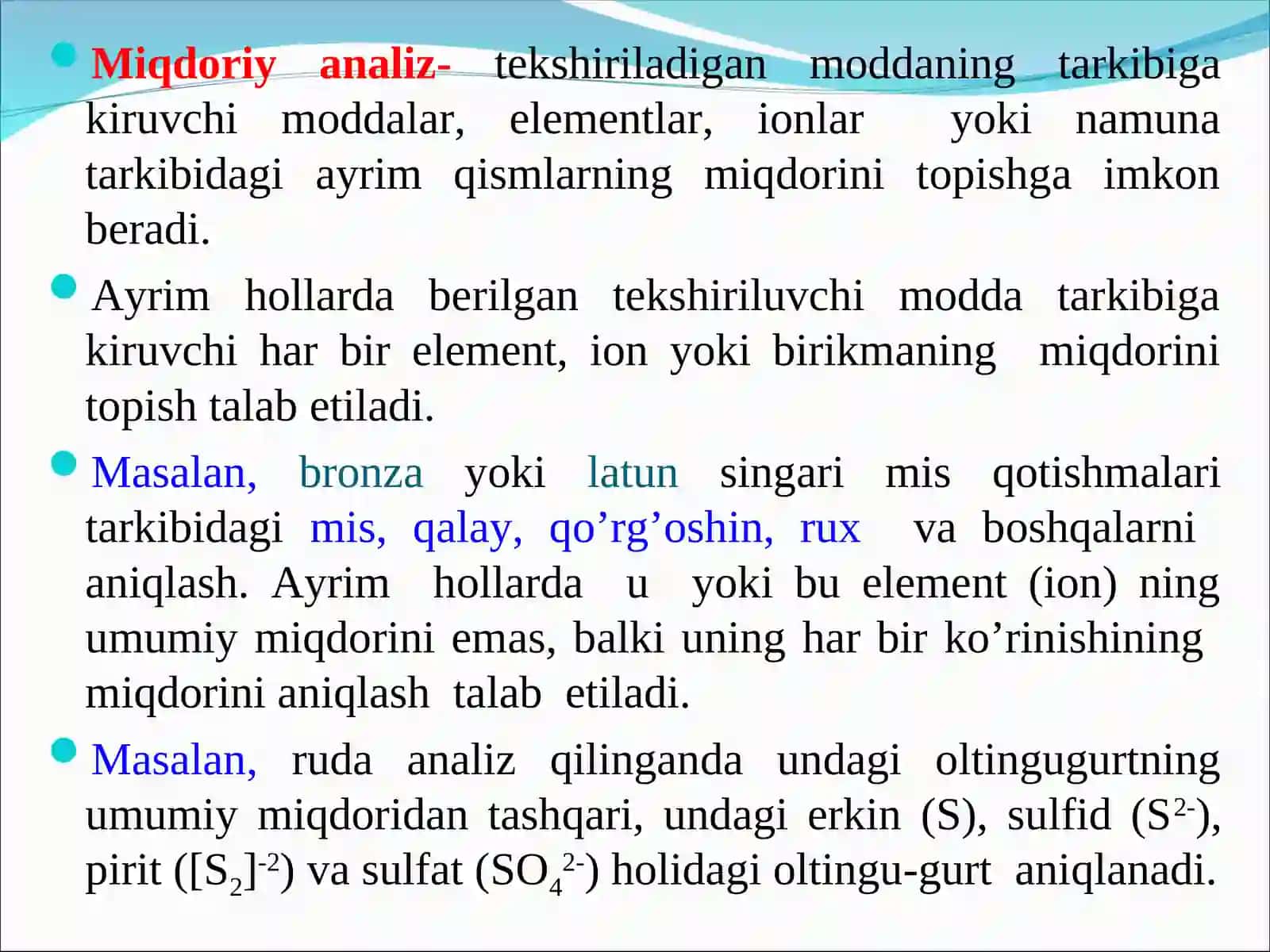 MIQDORIY ANALIZ VA UNUNG  METODLARI 4
