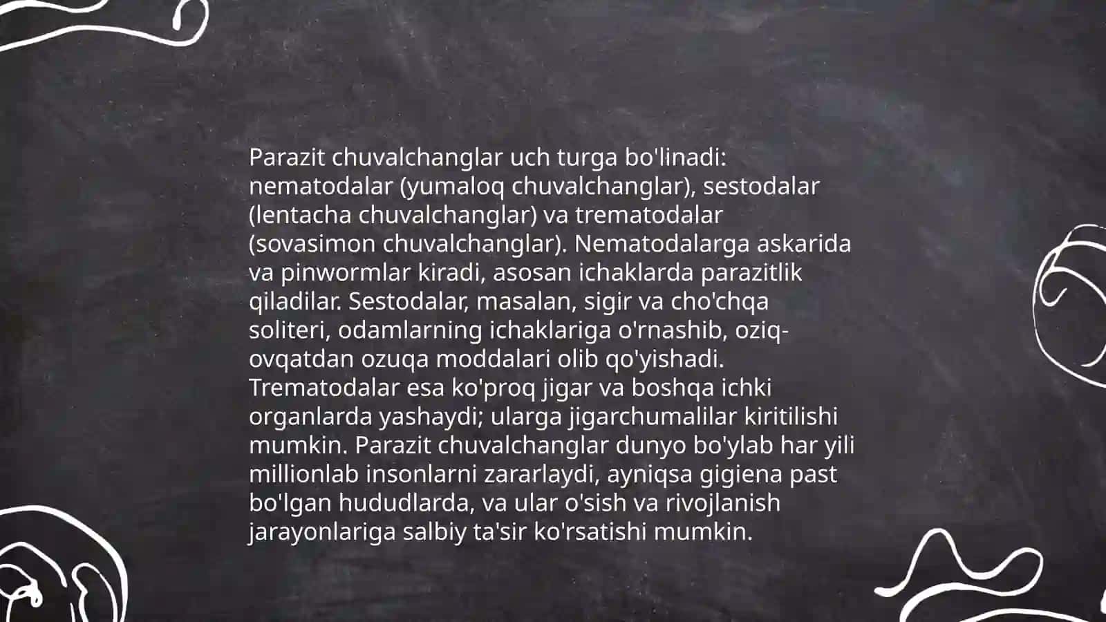 Parazit chuvalchanglar 4