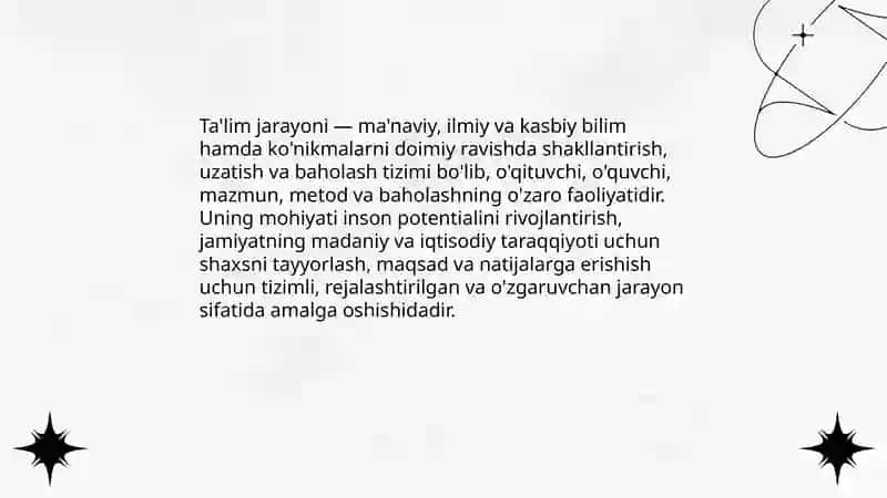 Ta'lim jarayonining mohiyati va ta'rifi 4