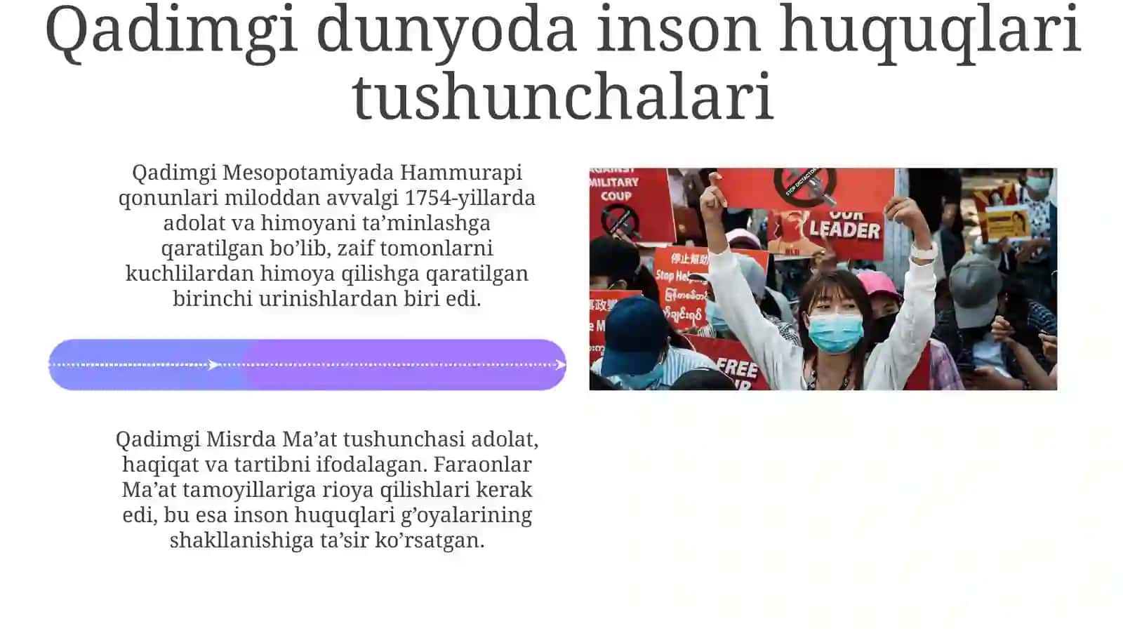 Inson huquqlari qadriyatining tarixi yurishdar 4