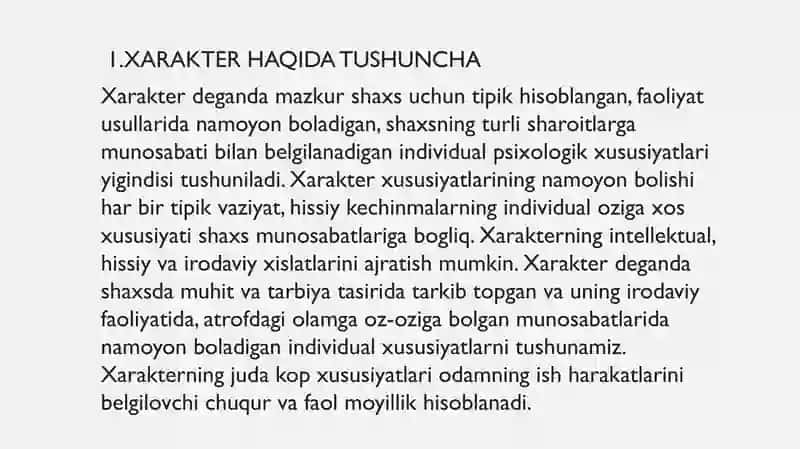 Xarakter haqida tushuncha 4