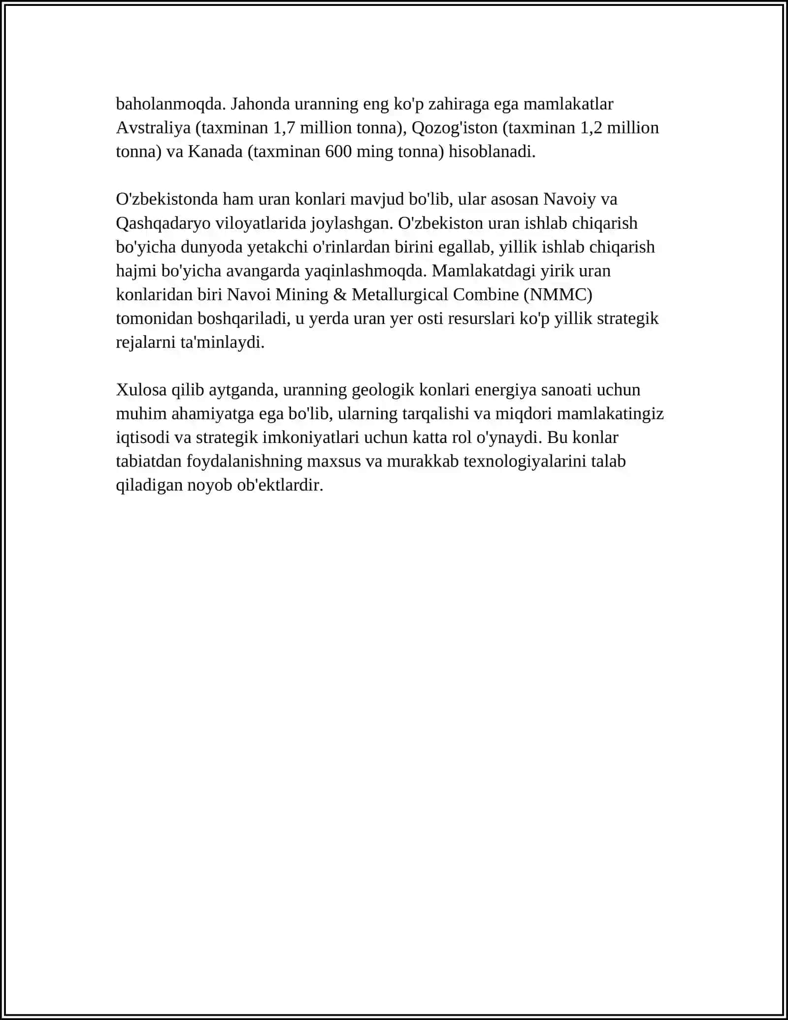 DUNYODAGI URAN ZAHIRALARI 4