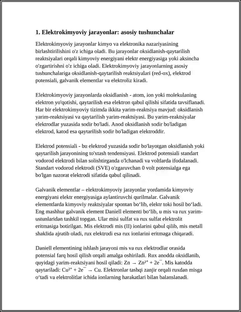 ELEKTROKIMYOVIY JARAYONLAR VA GALVANIK ELEMENTLAR 4