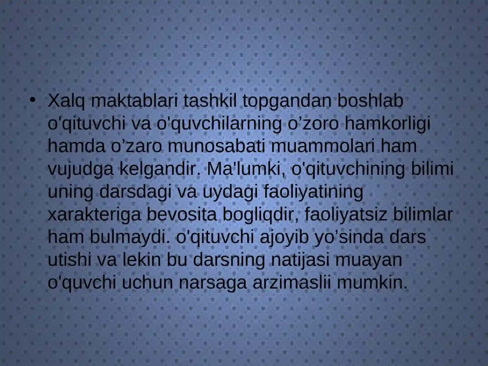 Pedagogika fanini o’qitishga qo’yiladigan didaktik talablar 4