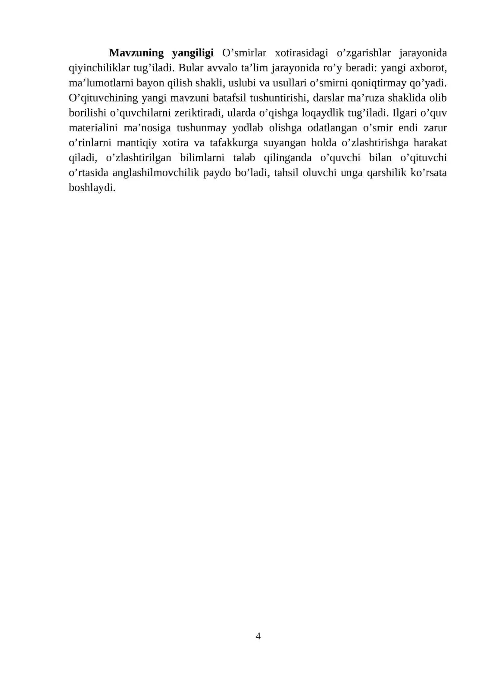 XOTIRA XUSUSIYATLARI 4