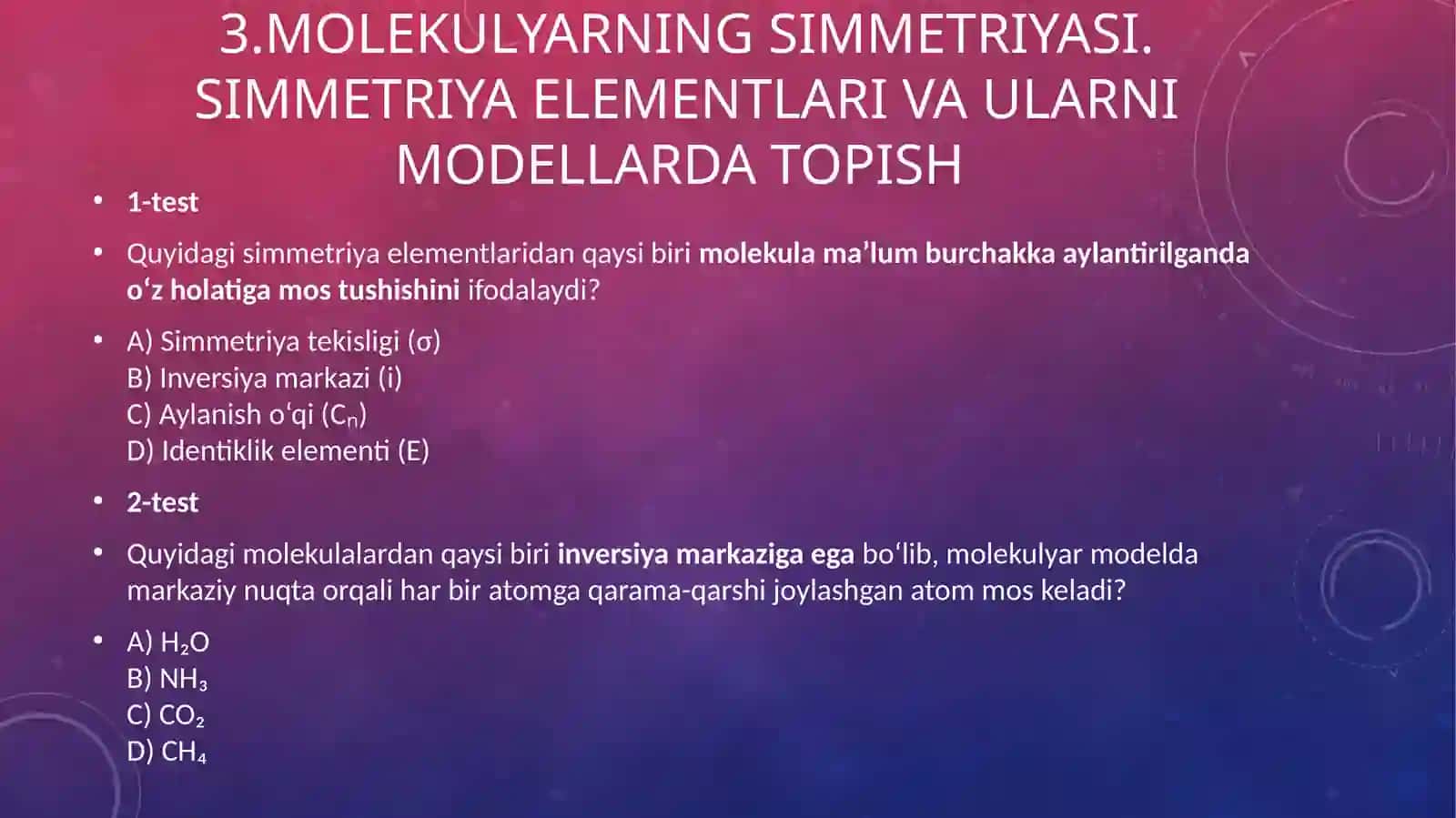 Moddalarning qattiq suyuq holatlarini oʻrganish 4