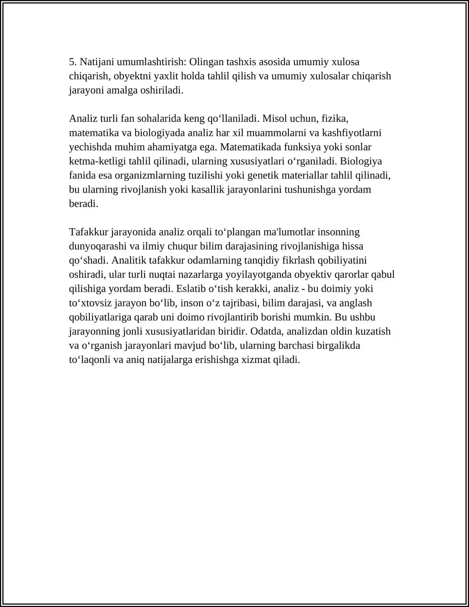 TAFAKKUR OPERATSIYALARI 4