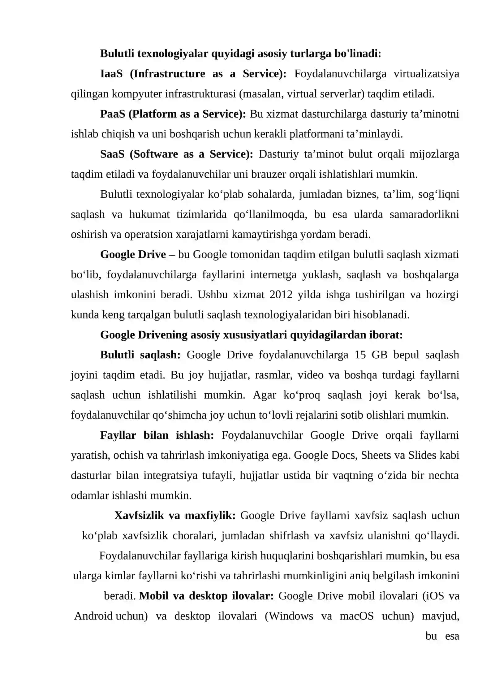 LABORATORIYA ISHI: MAVZU: BULUTLI TEXNOLOGIYALARNI TURLI SOHALARDA AMALGA OSHIRISH TAMOYILLARI 4