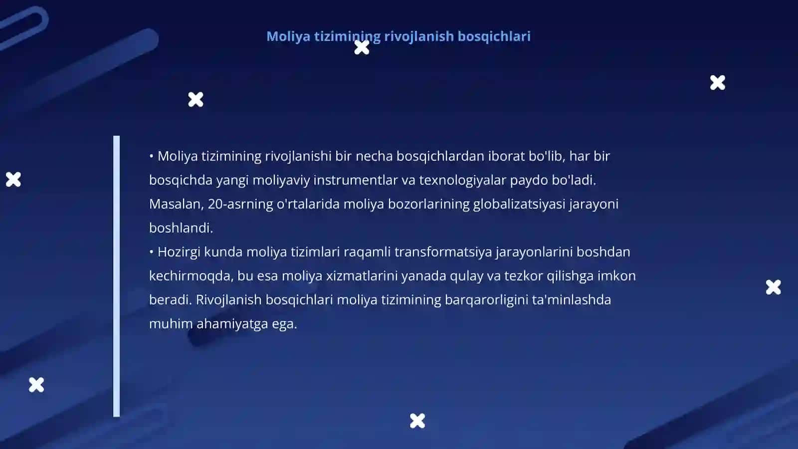 Moliya tizimi rivojlanishining tizimlari 4