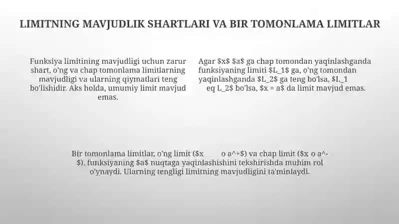 Funksiyaning nuqta dagi limiti 4