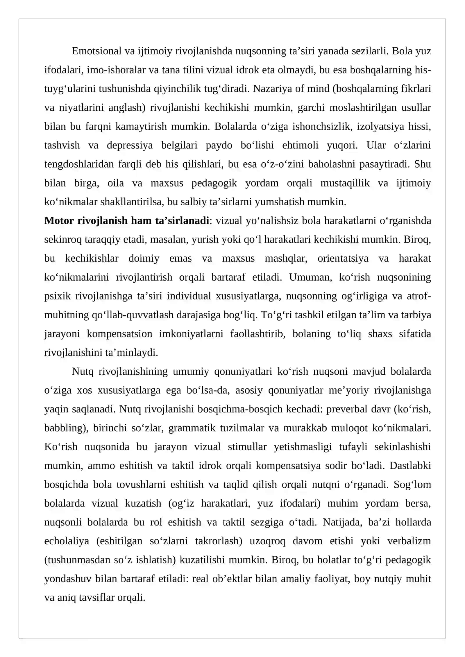 Ko‘rishida nuqsoni bo‘lgan bolalar nutq xususiyatlarini tekshirish 4