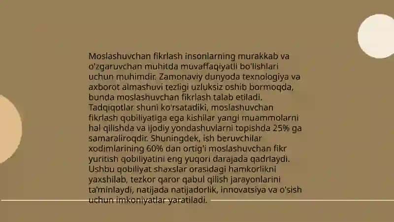 Moslashuvchan fikrlash 4