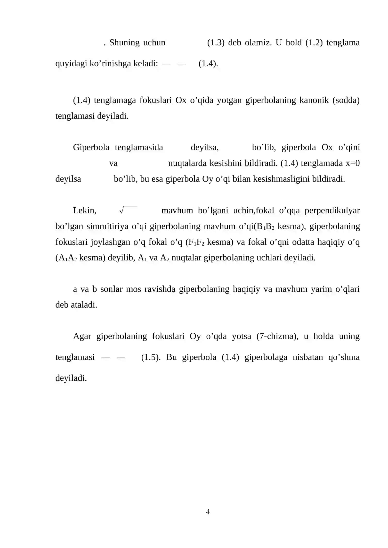 Giperbola va uning tenglamasi 4