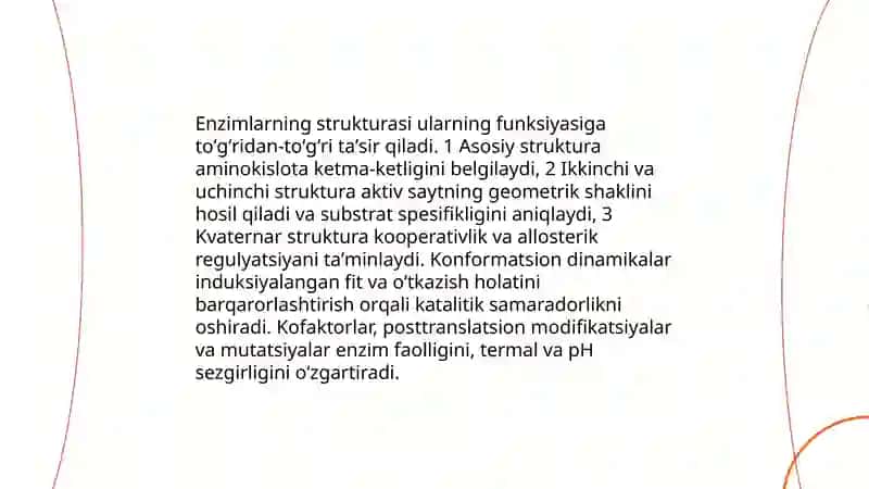 Fermentlaming hujayra ishidagi roli 4